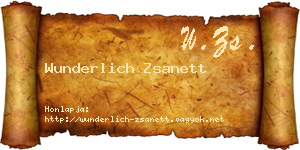 Wunderlich Zsanett névjegykártya